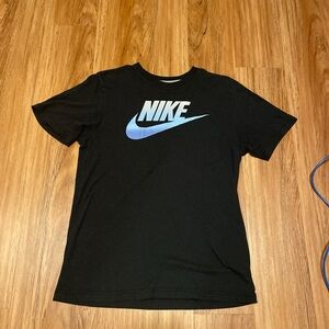 Nike Black Tee with Light Blue Graphic